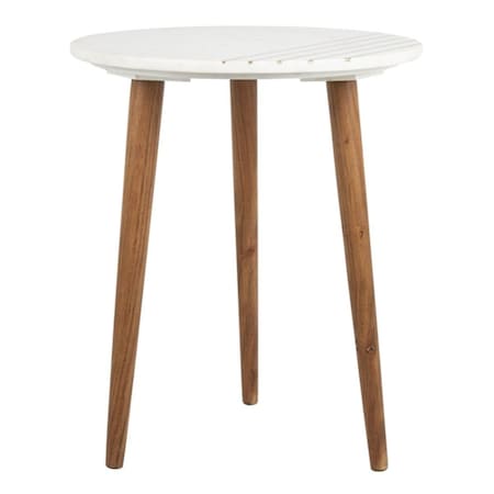 Safavieh Valerie Marble Accent Table - Natural Brown, White & Gold ACC7202A